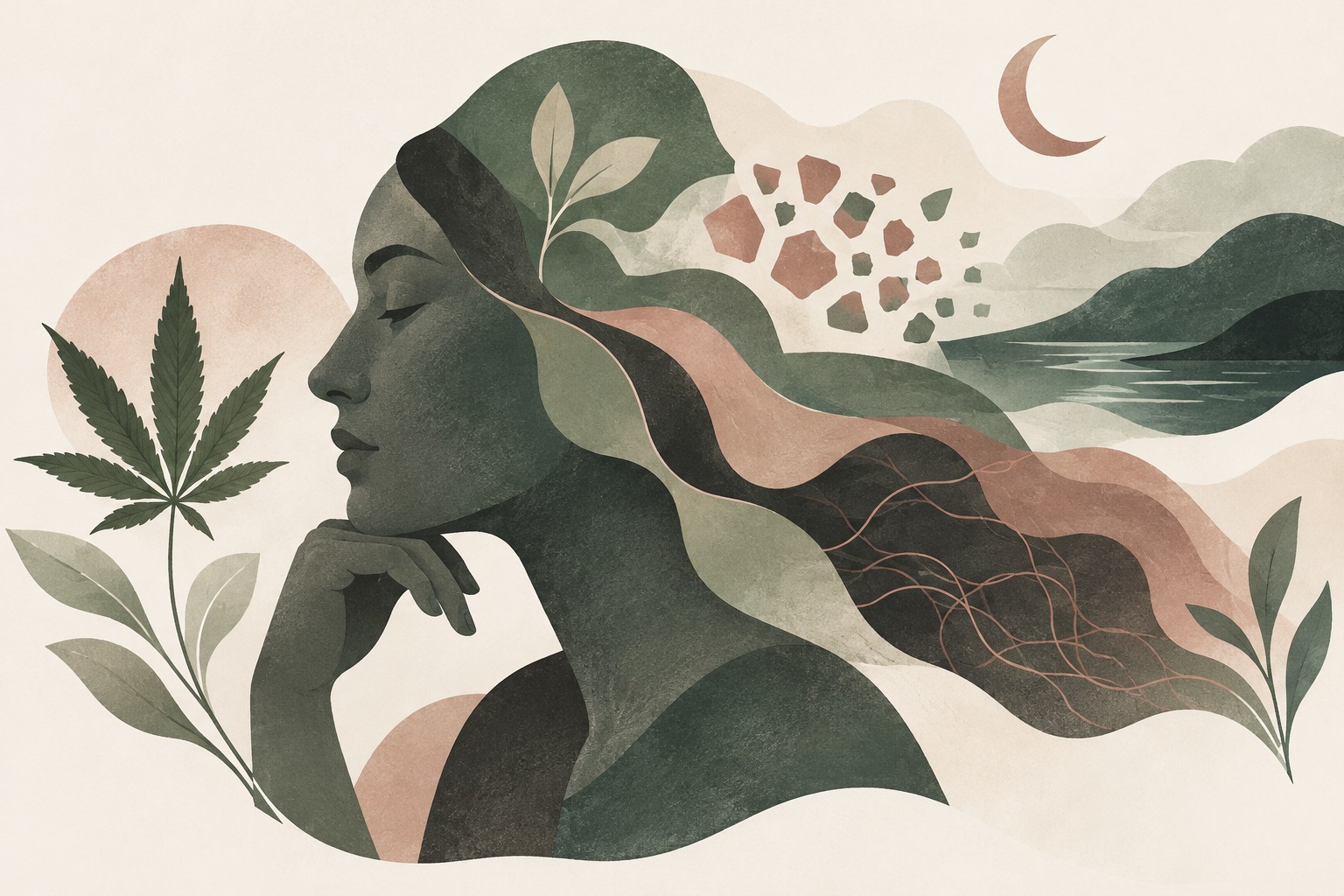Ilustração de capa do artigo sobre maconha, atenção, memória, sono e ansiedade.